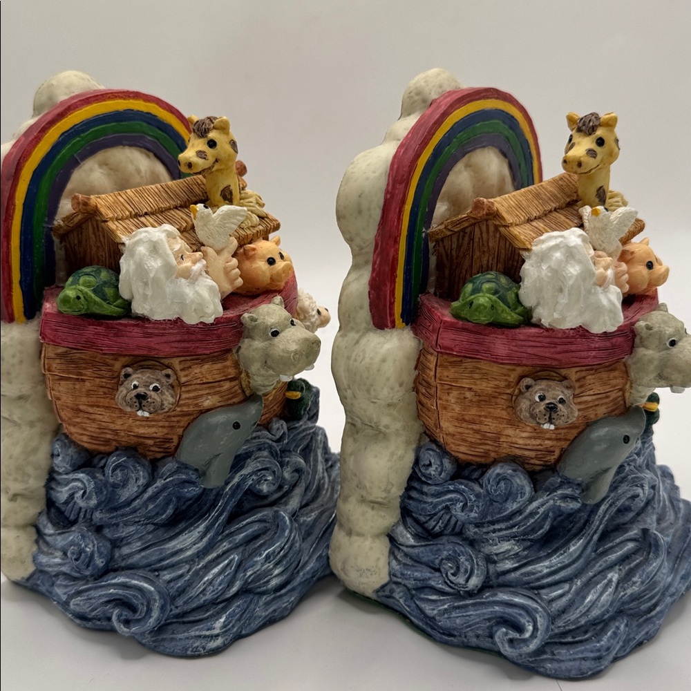 Vintage Noah’s Ark with rainbow  resin bookends - Picture 3 of 5